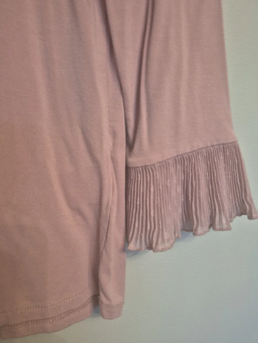Anthropologie Philosophy Women's Feminine Pink Top W Ruffle Sleeve Size Small - Picture 3 of 5